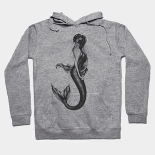 Mermaid hand drawn monochrome print T-Shirt Hoodie